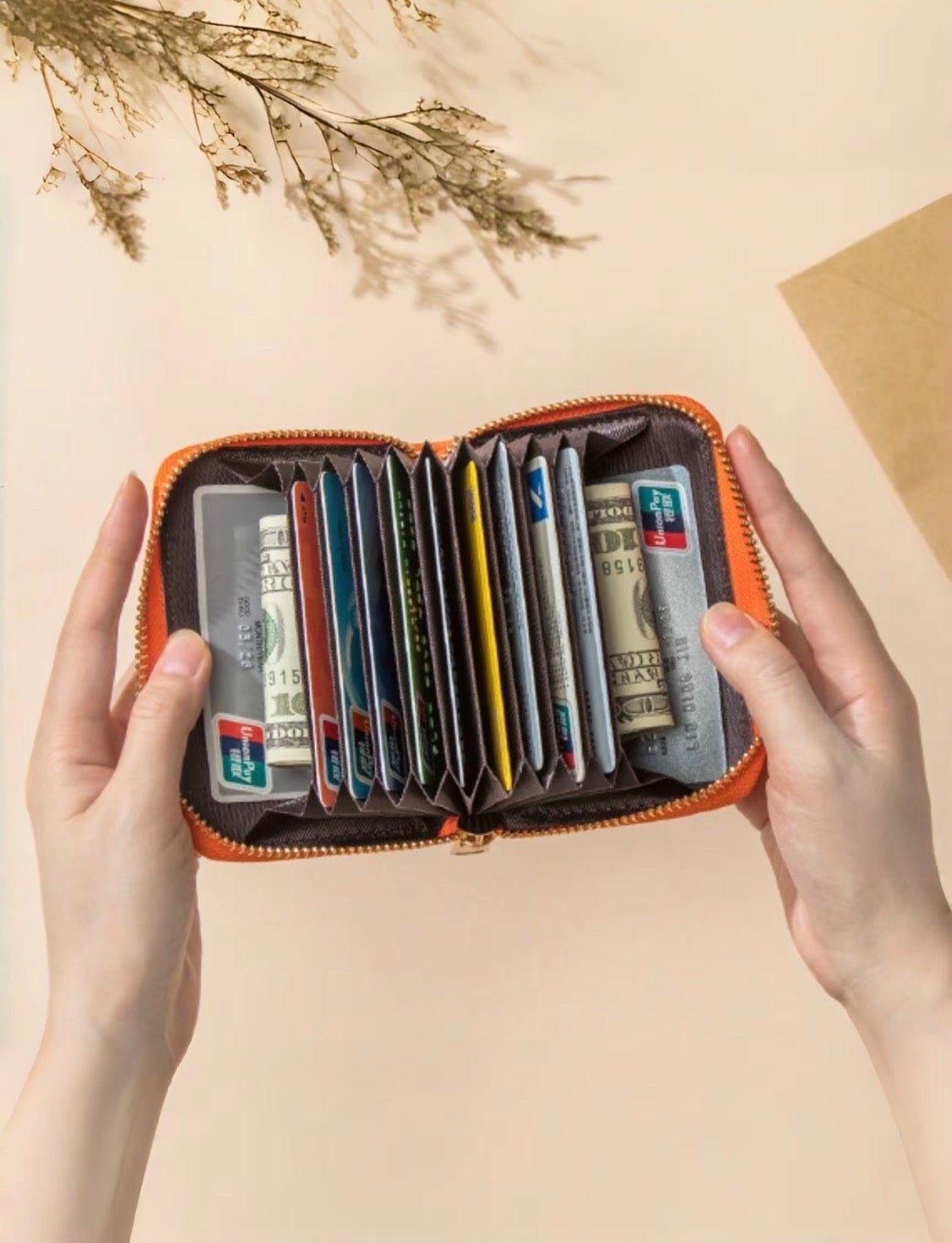 Embossed Zip-Around Card Holder Wallet