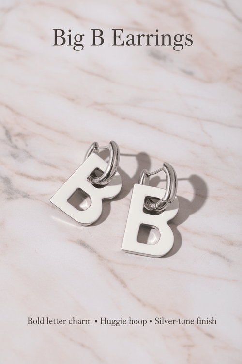 Big B Earrings - Silver