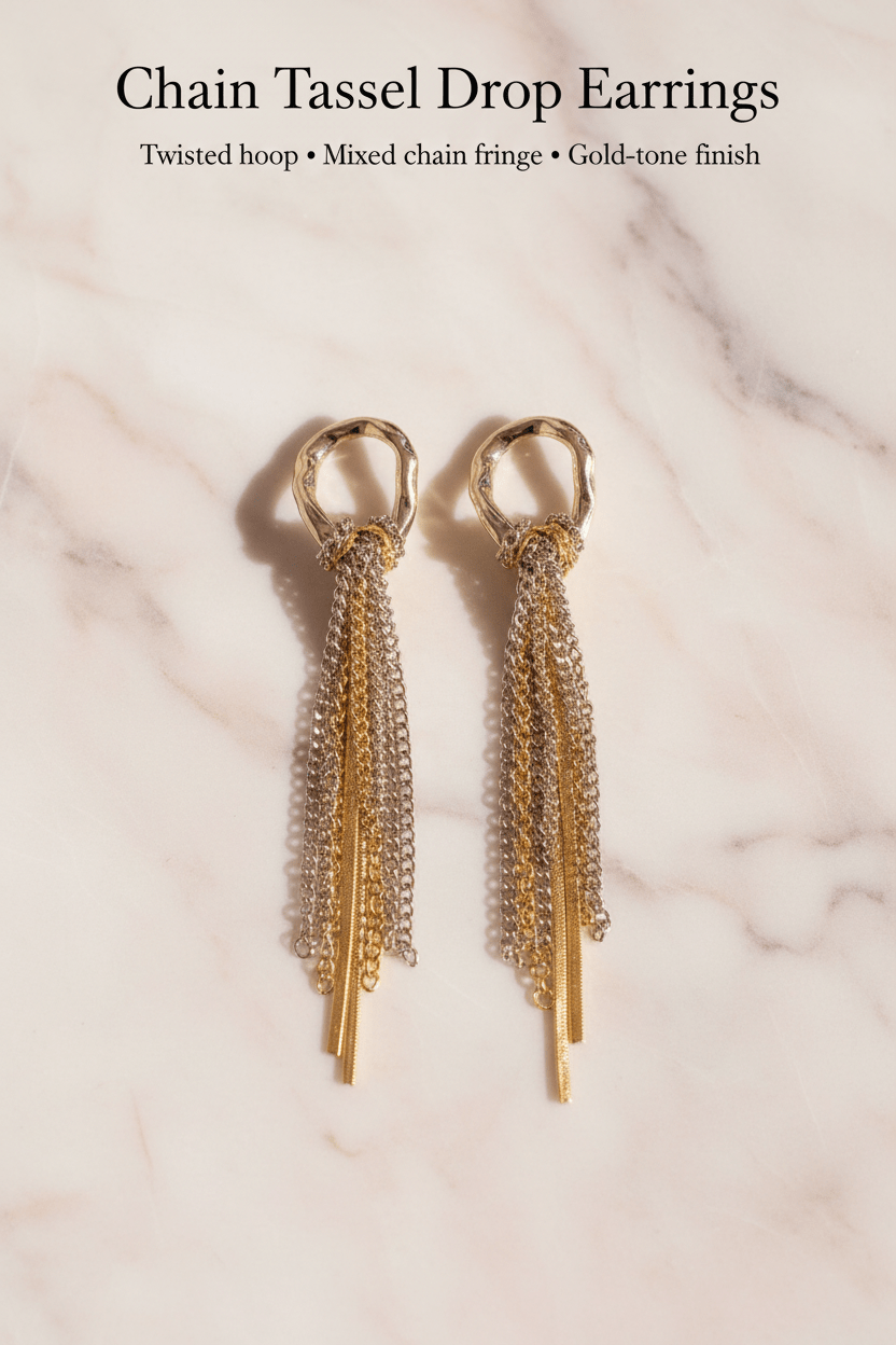 Chain Tassel Drop Earrings