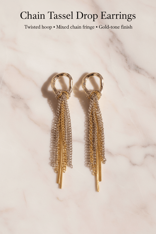 Chain Tassel Drop Earrings
