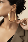 Chunky Gold Hoop Earrings - Medium Dark Skin