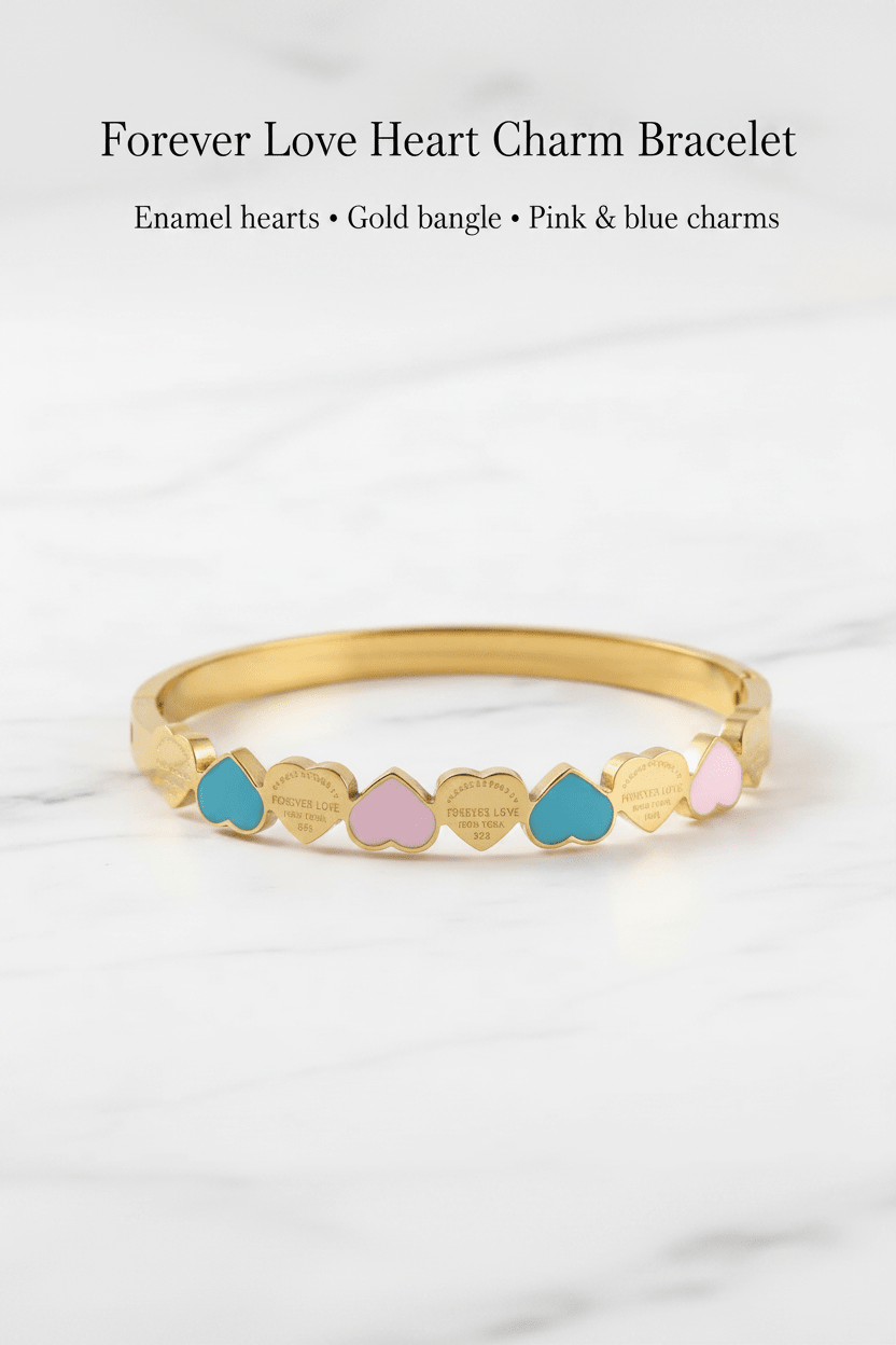 Forever Love Heart Charm Bracelet
