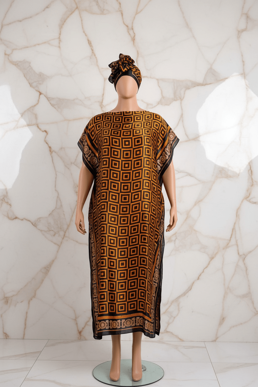 Gold & Black Geometric Moo Moo - Front - Marble