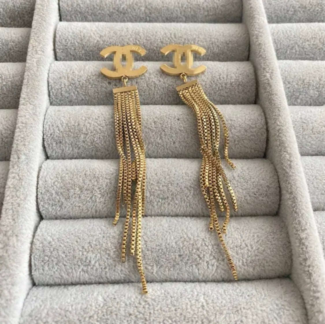 Silver Chain Tassel Earrings
