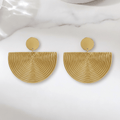 Gold Half-Moon Spiral Drop Earrings - HD product photo
