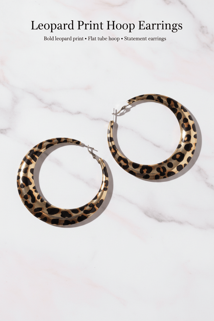 Leopard Print Hoop Earrings