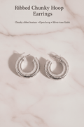 Ribbed Chunky Hoop Earrings